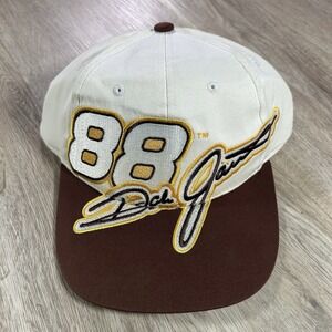VTG Dale Jarrett NASCAR Snapback Hat Racing Competitors‎ View White Brown Cap